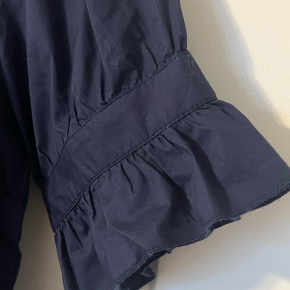 Duffield Lane Marlow Top Button Front Navy Stretch Women Small NWT MSRP $154 - Picture 5 of 12